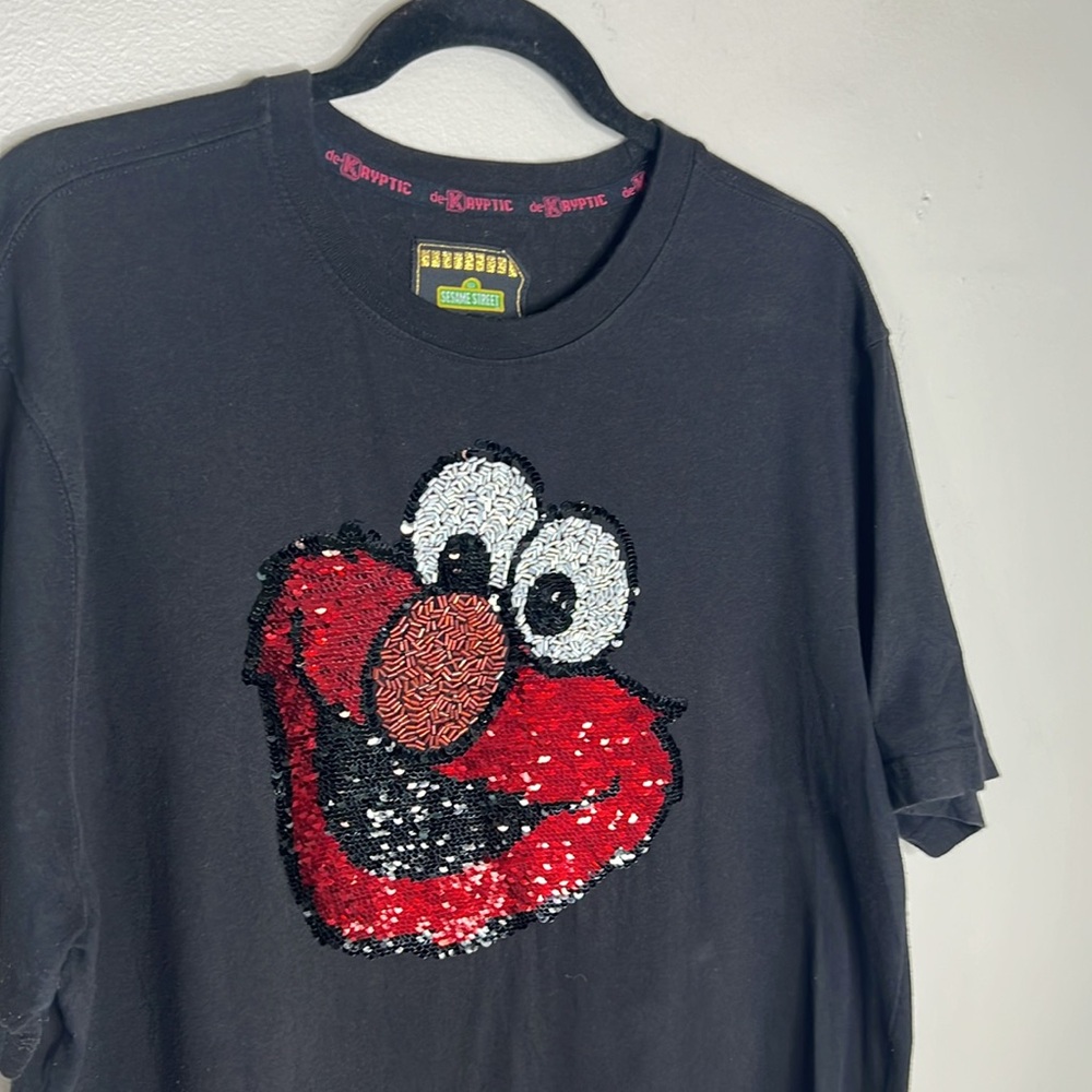 DEKRYPTIC x Sesame Street Sequin Beaded Elmo tee size XL - Picture 3 of 12